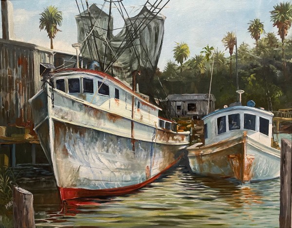 Shrimp Boat and Tender by David Allen