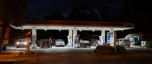 Exxon Station at Night by Chris Kern