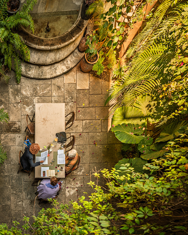 Spanish Lesson in the Courtyard by Chris Kern