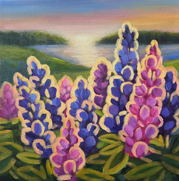 Late Afternoon Lupins by Raquel Roth