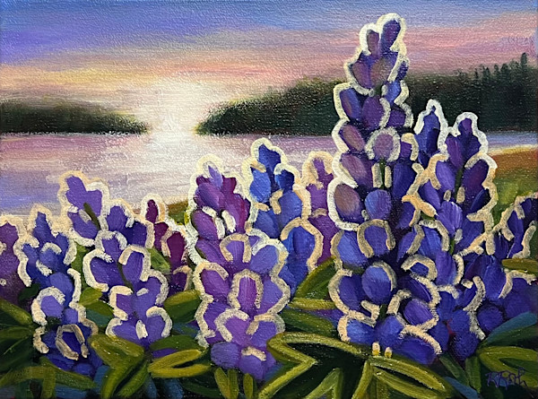 Sunlit Lupins by Raquel Roth