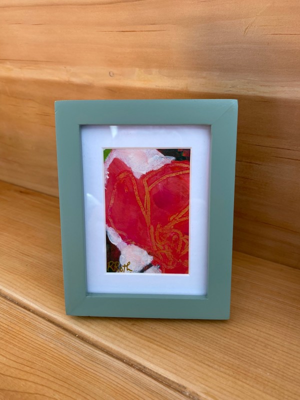 Floral study-green frame by Raquel Roth