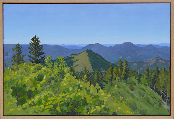 Mount Baldy and  Siskiyou Peaks from Acorn Woman Lookout by Sarah F. Burns