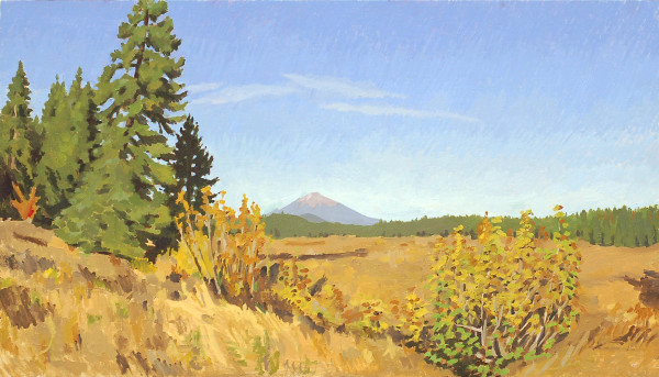 Vesper Meadow with Mount McGloughlin in the Fall by Sarah F. Burns