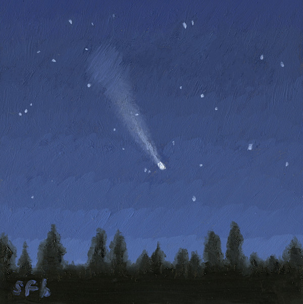Tsuchinshan Comet Sketch by Sarah F. Burns