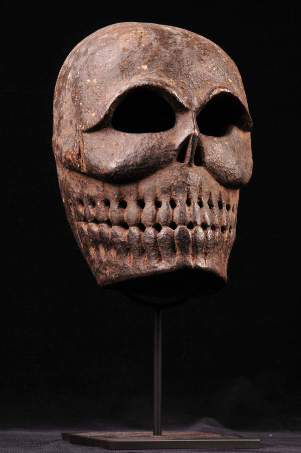 Tibetan Carved Wooden Mask by Unknown