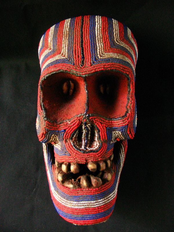 Cameroon Beaded Skull Mask by Unknown