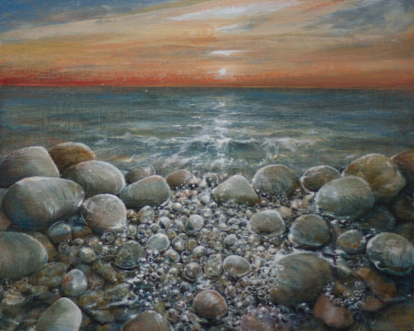 Rocky beach Sunset by elva hook, Image 1.