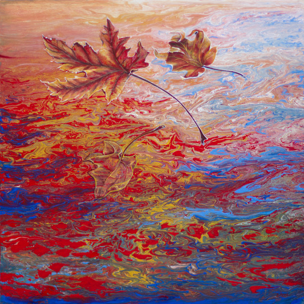 Autumn Fire 18"x18" by elva hook