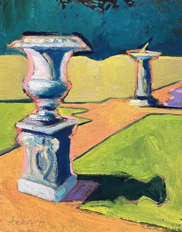 Urn And Sundial, Forest Park by Michael Anderson