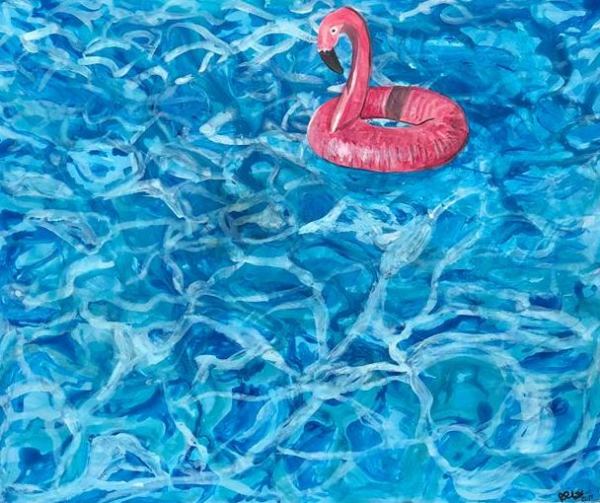 Floating Flamingo by Liv Robinson