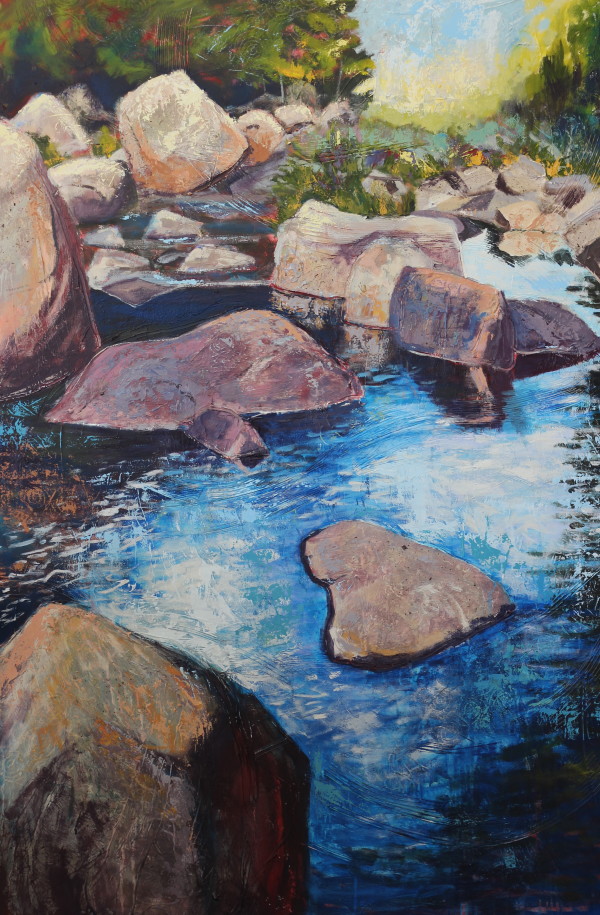 River, Rocks, Reflection by Holly Friesen