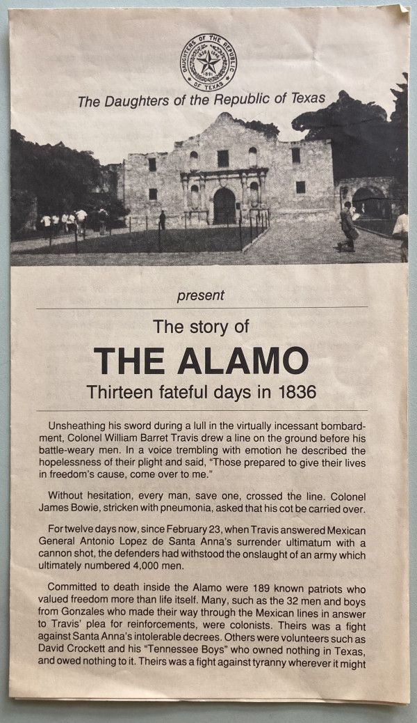 The Story of the Alamo by Daughters of the Republic of Texas