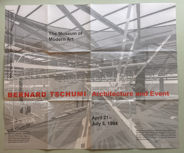 Bernard Tschumi Architecture and Event poster by Bernard Tschumi
