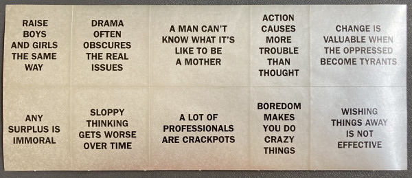 Truism Stickers by Jenny Holzer