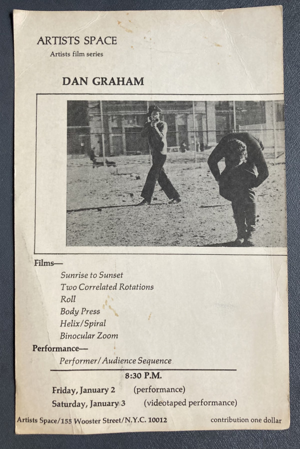 Artist Spaces Artists film series: Dan Graham by Dan Graham