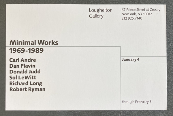 Minimal Works 1969-1989 by Loughton Gallery