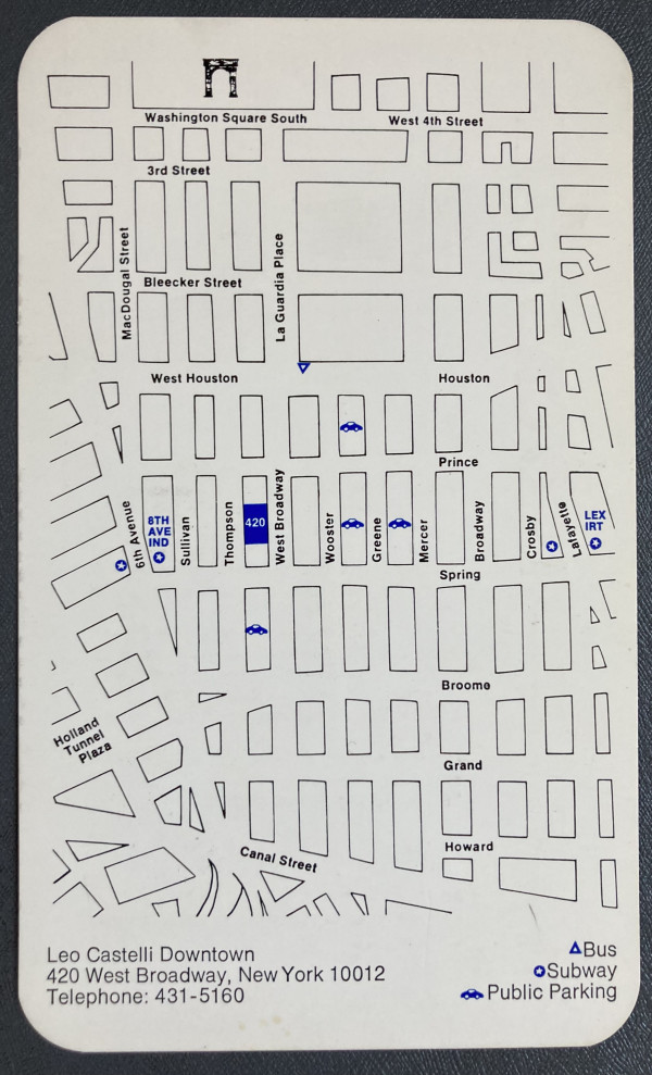 Leo Castelli Downtown Map card by Leo Castelli Gallery