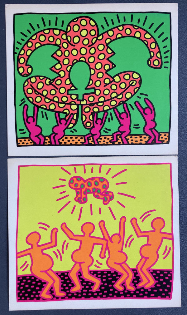 Keith Haring Tony Shafrazi Gallery cards by Keith Haring