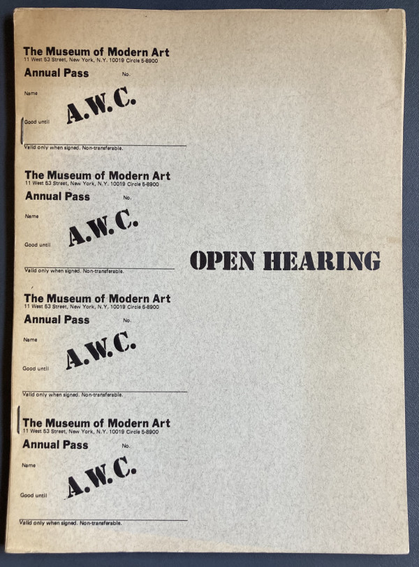 Open Hearing by Artist Workers Coalition