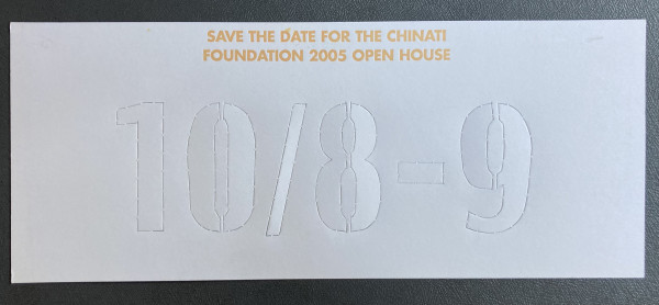 Save The Date for the Chinati Foundation 2005 Open House by Chinati Foundation