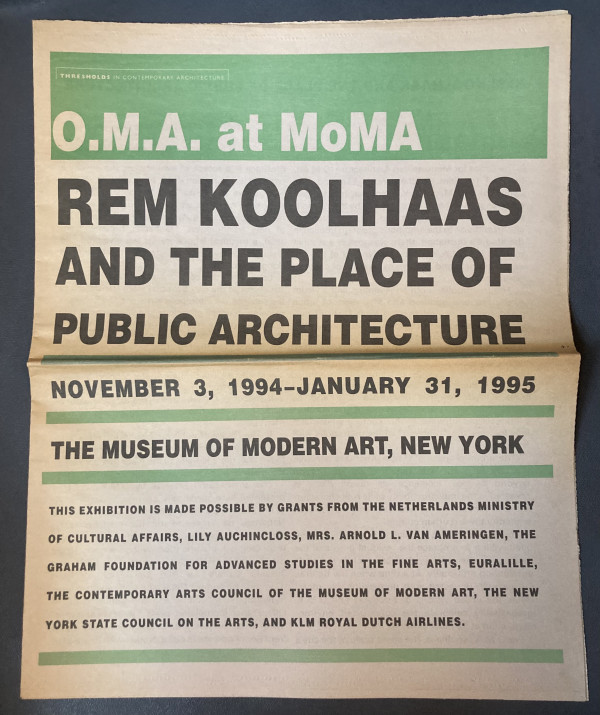 Rem Koolhaas and the Place of Public Architecture by Museum of Modern Art