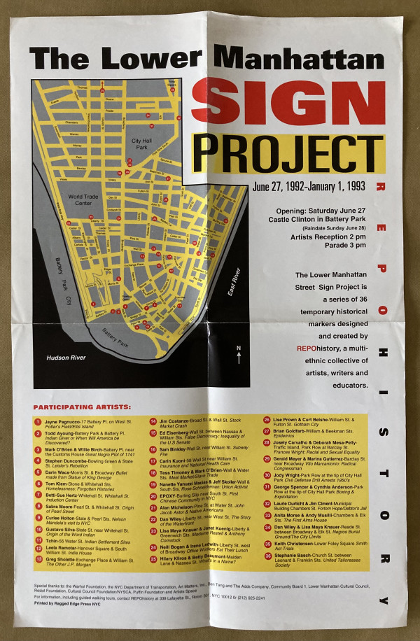 Map of The Lower Manhattan Sign Project by Lower Manhattan Sign Project