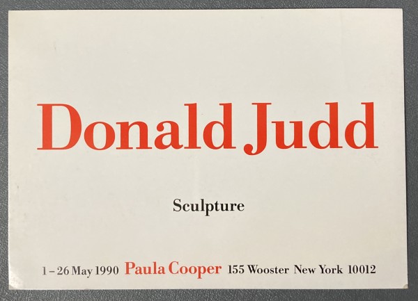 Donald Judd: Sculpture by Paula Cooper Gallery