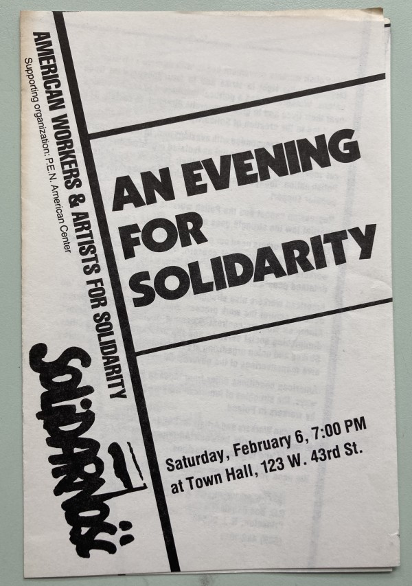 An Evening for Solidarity by American Workers & Artists for Solidarity