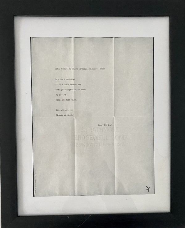 Upon Receiving Second Special Delivery Letter by Claes Oldenburg