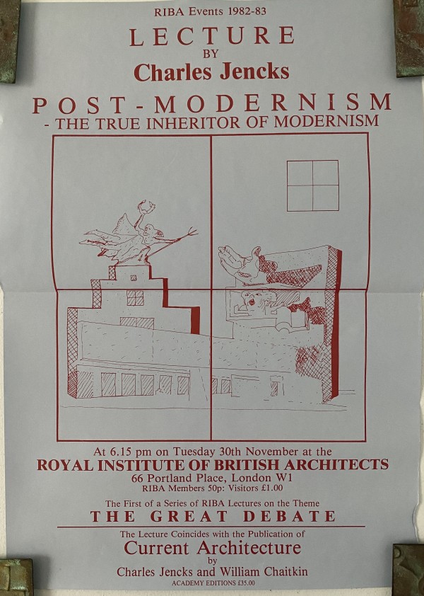 Lecture by Charles Jencks Poster by Royal Institute of British Architects