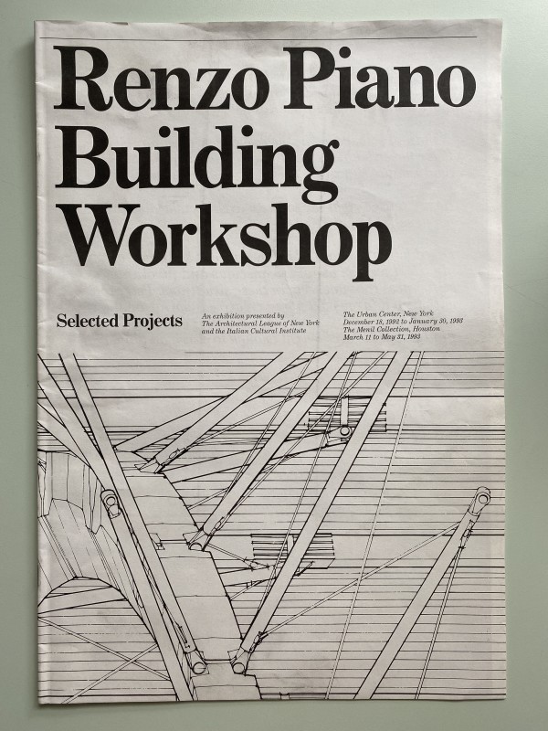Renzo Piano Building Workshop: Selected Projects Exhibition Publication by Renzo Piano