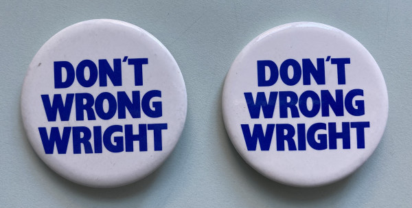 Don't Wrong Wright buttons by misc. unknown