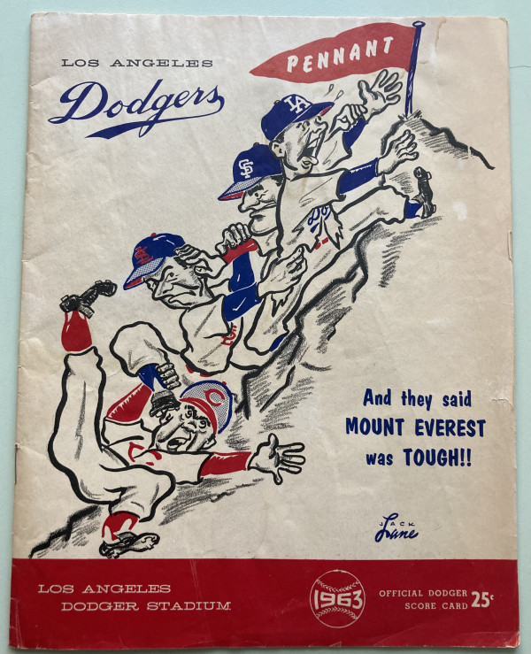 1963 Score Card by Los Angeles Dodgers