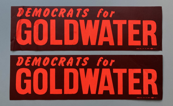 Democrats for Goldwater bumper stickers by political campaign