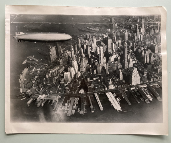 Hindenburg over Lower Manhattan by press photo
