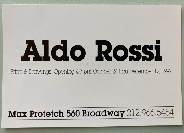 Aldo Rossi Prints & Drawings by Aldo Rossi