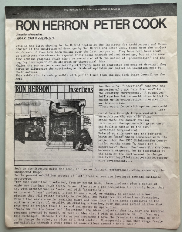 Ron Herron Peter Cook by Institute for Architecture and Urban Studies