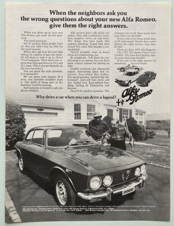 Alfa Romeo magazine ad by Alfa Romeo