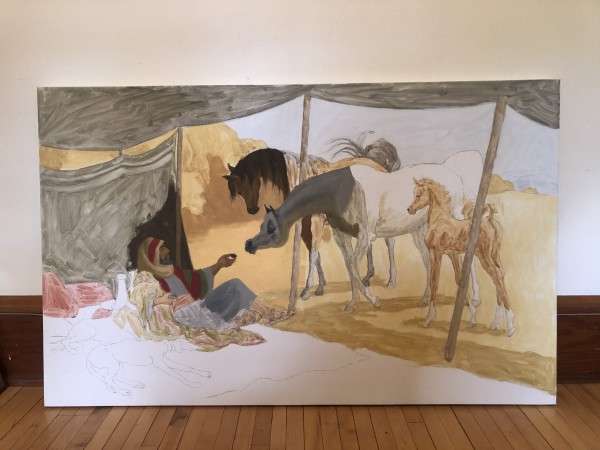 Unfinished | Bedouin Desert Tent Scene by Lynn Maderich