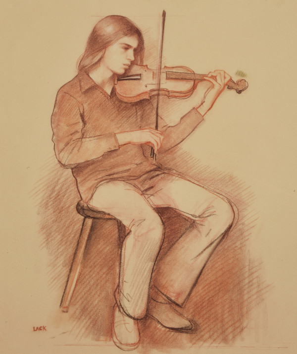 Michael Playing the Violin by Richard Lack