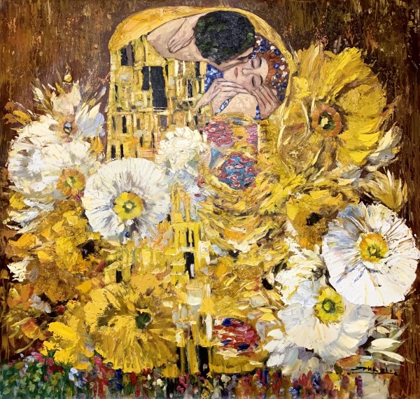 The Kiss with flowers