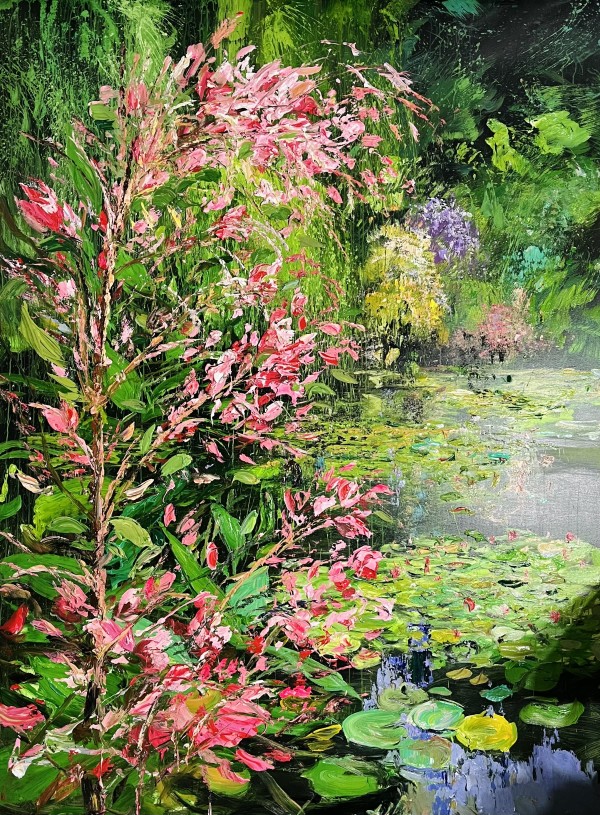 Pond with flowers by Eric Alfaro