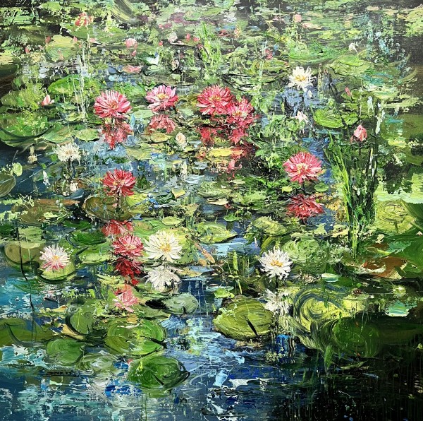 Pond with lotus flowers by Eric Alfaro