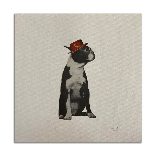 Dog with Cowboy hat by Rosie Winstead