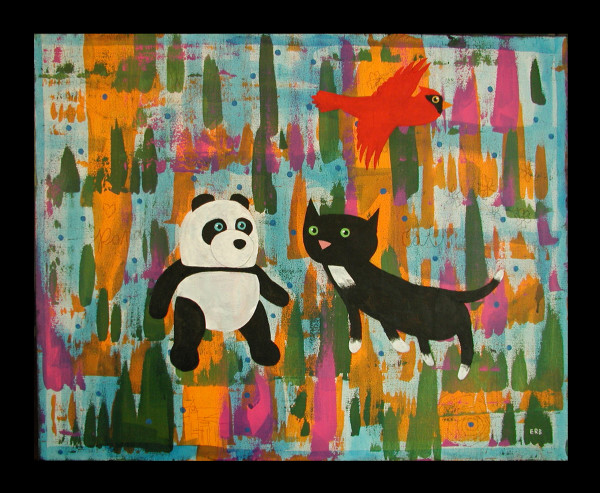 Panda, Cat, and Cardinal by Doug Erb