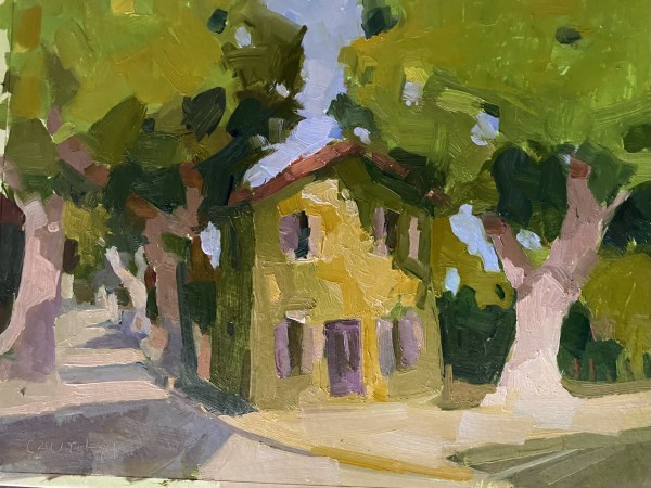 House With Purple Shutters II  (Provence) by Jean Lee Cauthen