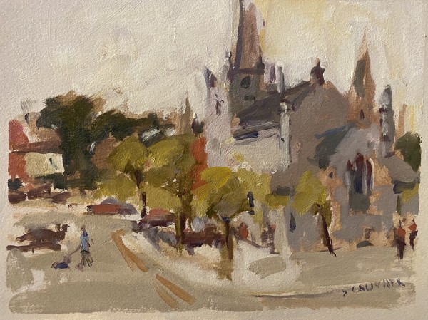 Cloudy Day On the Square, Listowel, Ireland by Jean Lee Cauthen