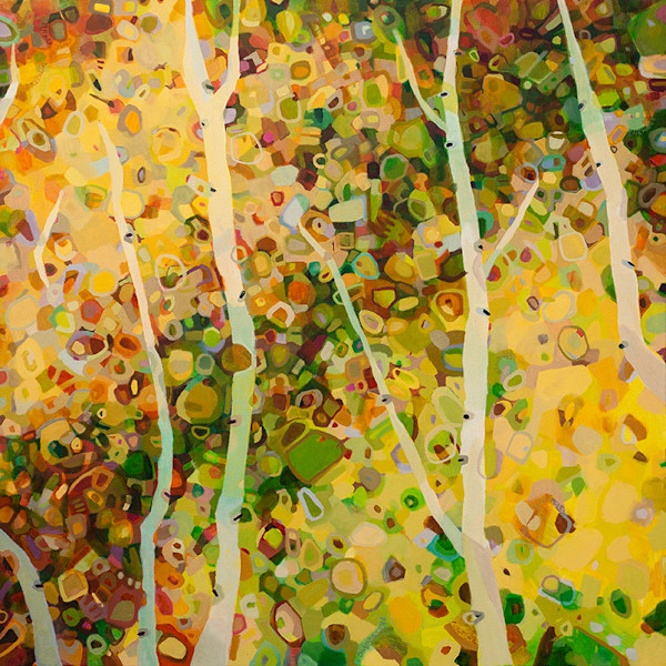 In A Yellow Wood (right canvas) by Jean Lee Cauthen