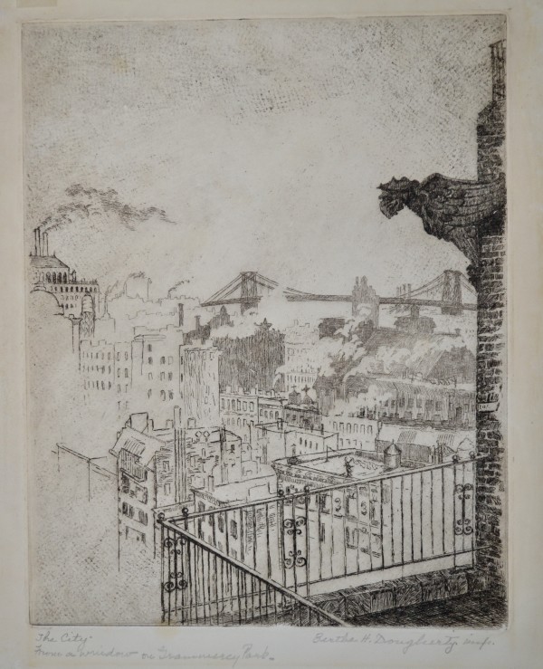 The City - From a window on Grammercy Park by Bertha H. Dougherty